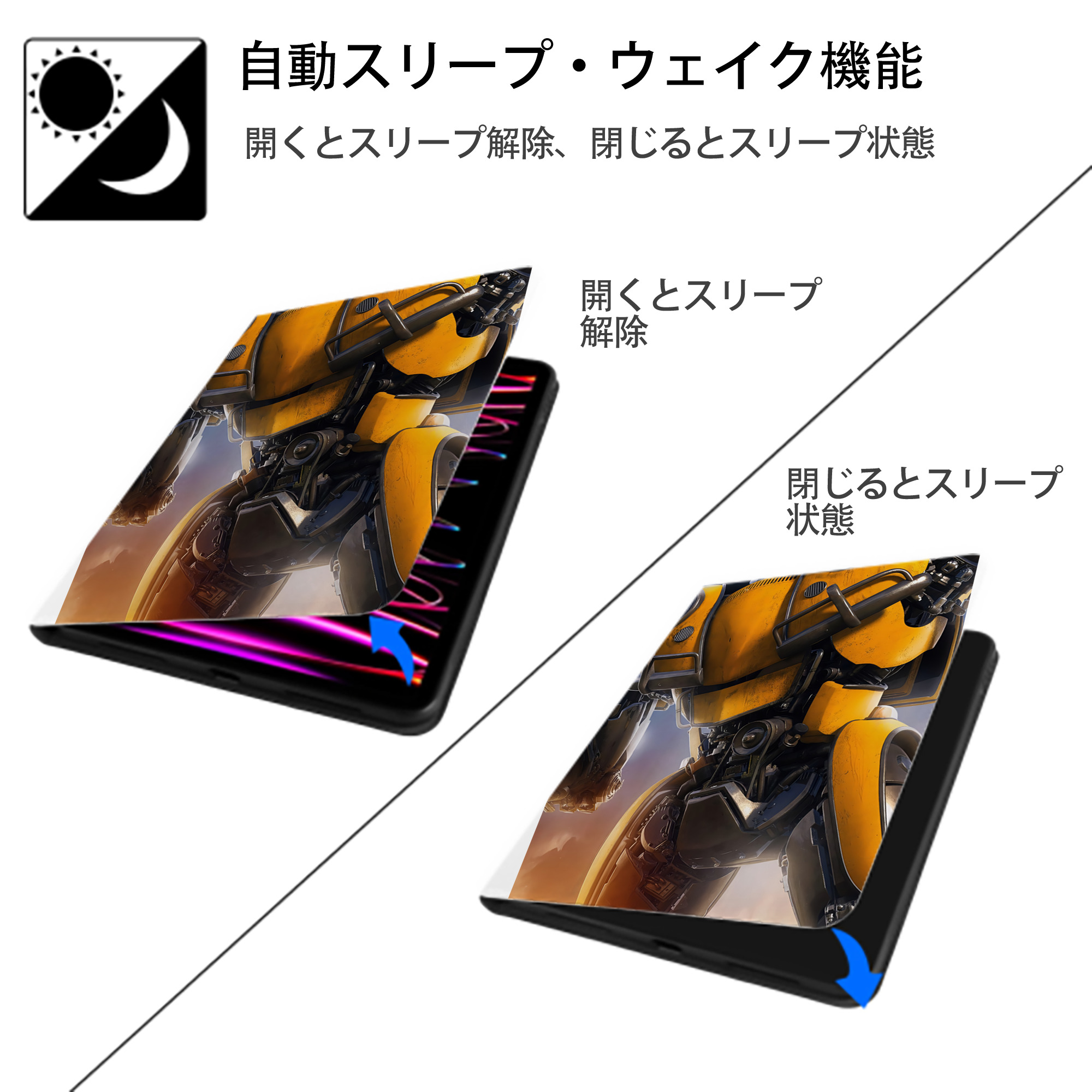 Transformers トランスフォーマー IPad ケース ペン収納付き 三つ折りスタンド PUレザー×シリコン 対応機種9.5/10.5/10.9インチ