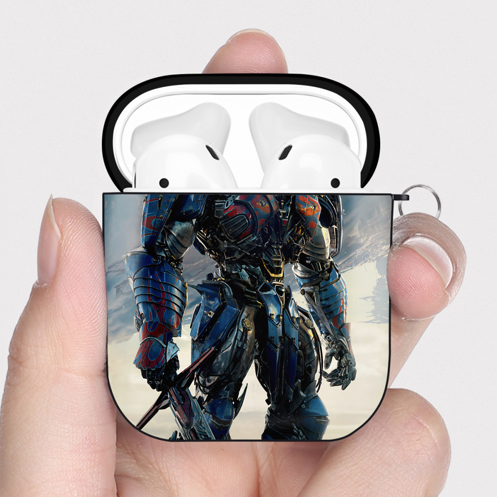 （画像用） Transformers トランスフォーマー AirPods 第2世代保護ケース ハードシェル ブラック 耐衝撃・防指紋・カラビナ付き