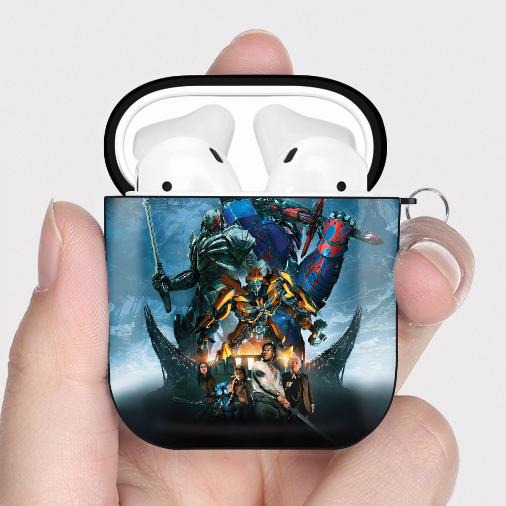 （画像用） Transformers トランスフォーマー AirPods 第2世代保護ケース ハードシェル ブラック 耐衝撃・防指紋・カラビナ付き