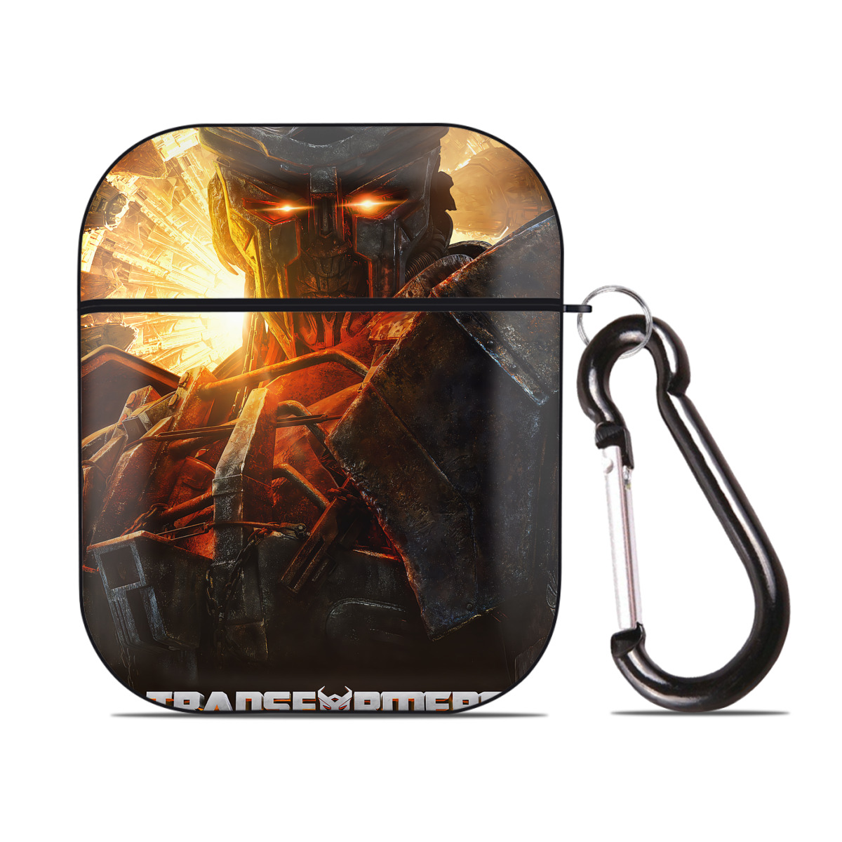 （画像用） Transformers トランスフォーマー AirPods 第2世代保護ケース ハードシェル ブラック 耐衝撃・防指紋・カラビナ付き
