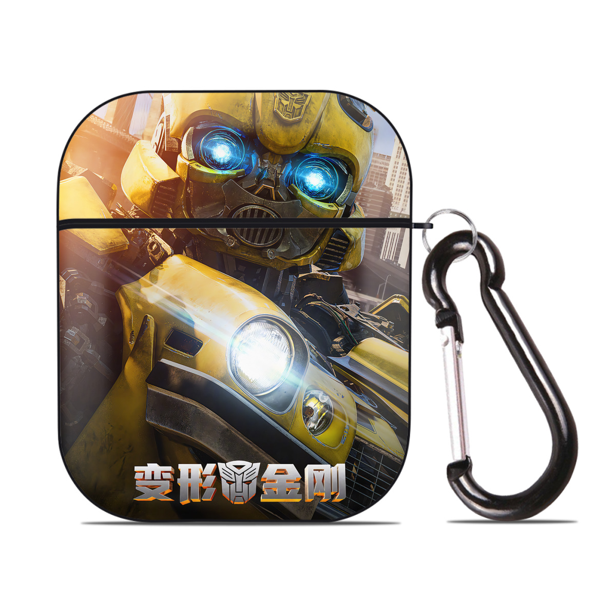 （画像用） Transformers トランスフォーマー AirPods 第2世代保護ケース ハードシェル ブラック 耐衝撃・防指紋・カラビナ付き