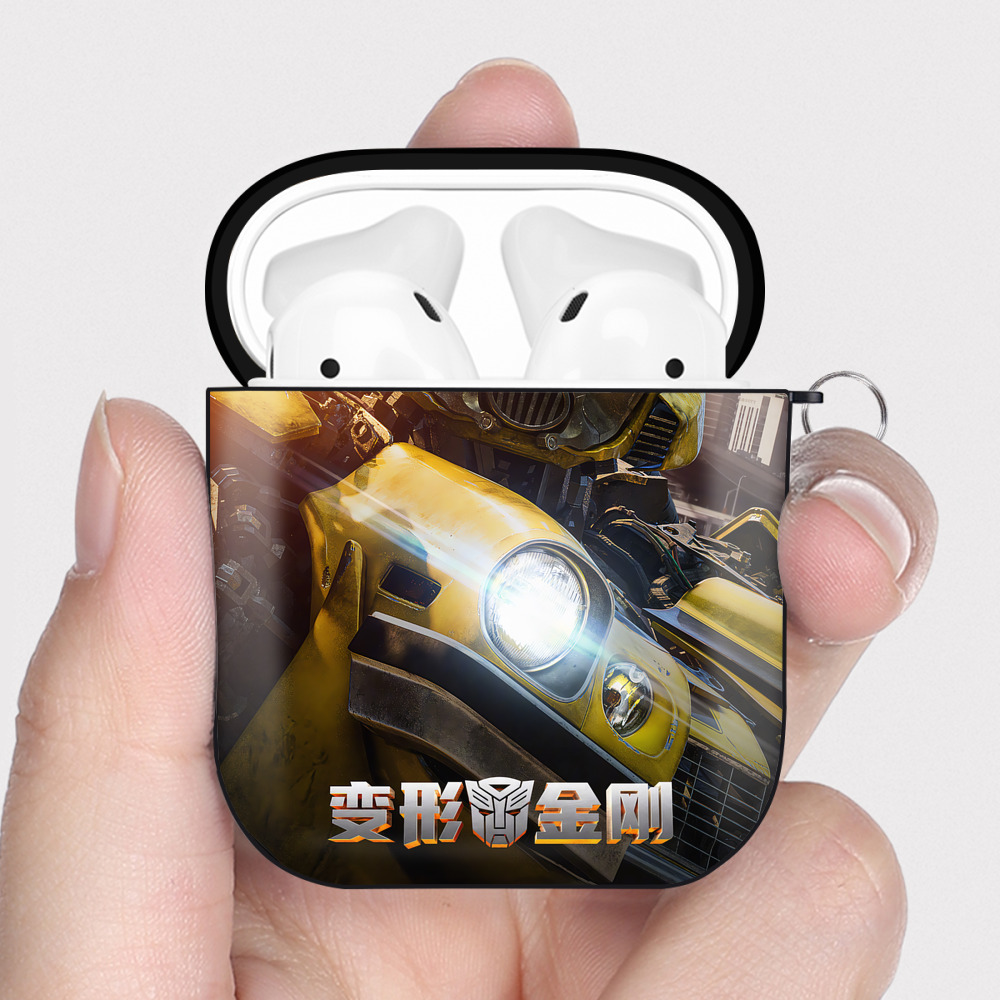（画像用） Transformers トランスフォーマー AirPods 第2世代保護ケース ハードシェル ブラック 耐衝撃・防指紋・カラビナ付き
