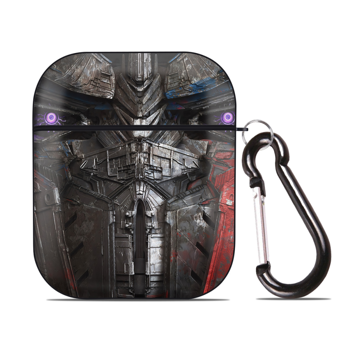 （画像用） Transformers トランスフォーマー AirPods 第2世代保護ケース ハードシェル ブラック 耐衝撃・防指紋・カラビナ付き