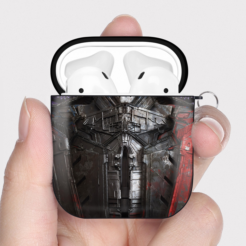 （画像用） Transformers トランスフォーマー AirPods 第2世代保護ケース ハードシェル ブラック 耐衝撃・防指紋・カラビナ付き