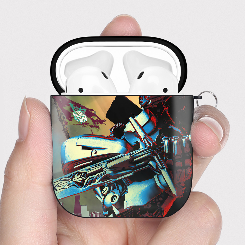 （画像用） Transformers トランスフォーマー AirPods 第2世代保護ケース ハードシェル ブラック 耐衝撃・防指紋・カラビナ付き