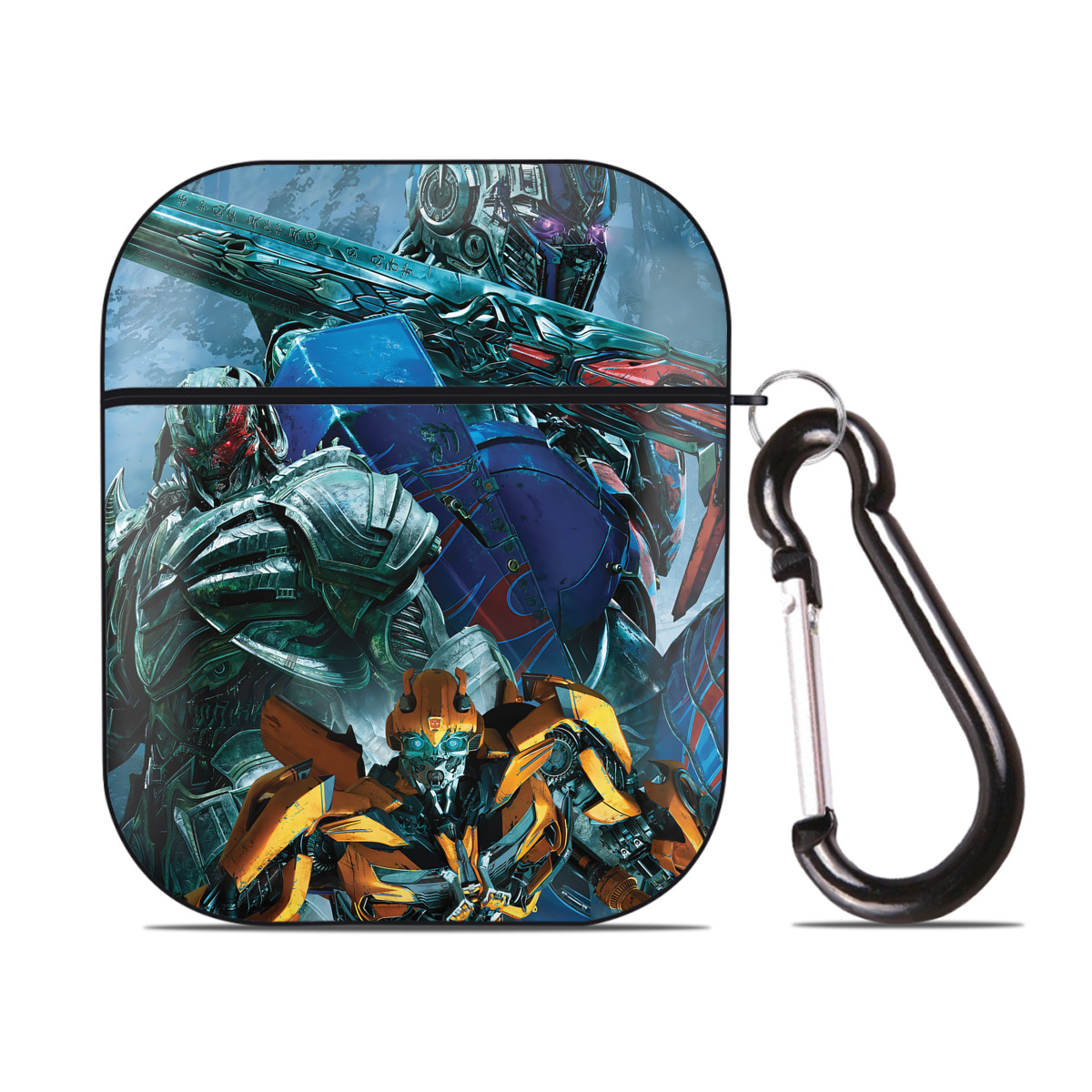 （画像用） Transformers トランスフォーマー AirPods 第2世代保護ケース ハードシェル ブラック 耐衝撃・防指紋・カラビナ付き