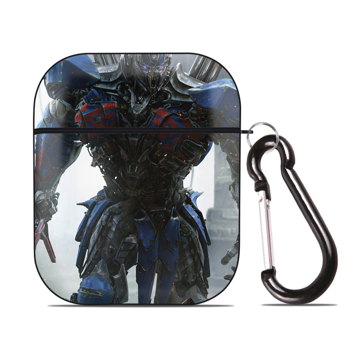 （画像用） Transformers トランスフォーマー AirPods 第2世代保護ケース ハードシェル ブラック 耐衝撃・防指紋・カラビナ付き
