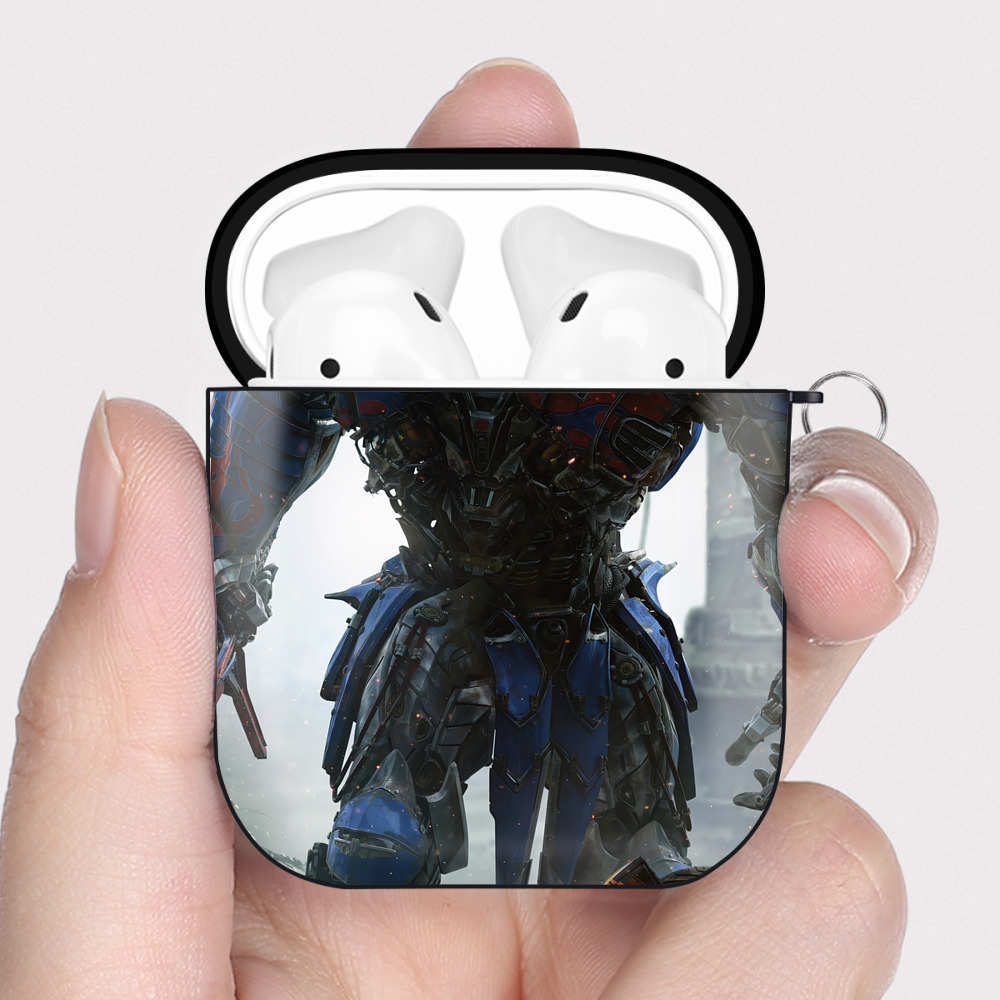 （画像用） Transformers トランスフォーマー AirPods 第2世代保護ケース ハードシェル ブラック 耐衝撃・防指紋・カラビナ付き