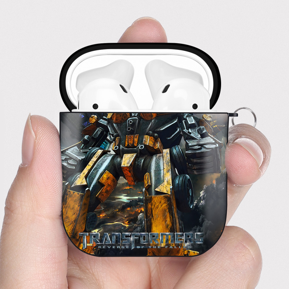 （画像用） Transformers トランスフォーマー AirPods 第2世代保護ケース ハードシェル ブラック 耐衝撃・防指紋・カラビナ付き