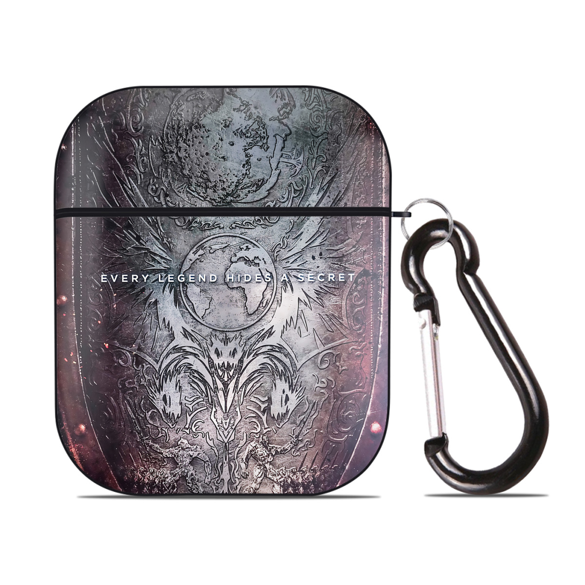 （画像用） Transformers トランスフォーマー AirPods 第2世代保護ケース ハードシェル ブラック 耐衝撃・防指紋・カラビナ付き