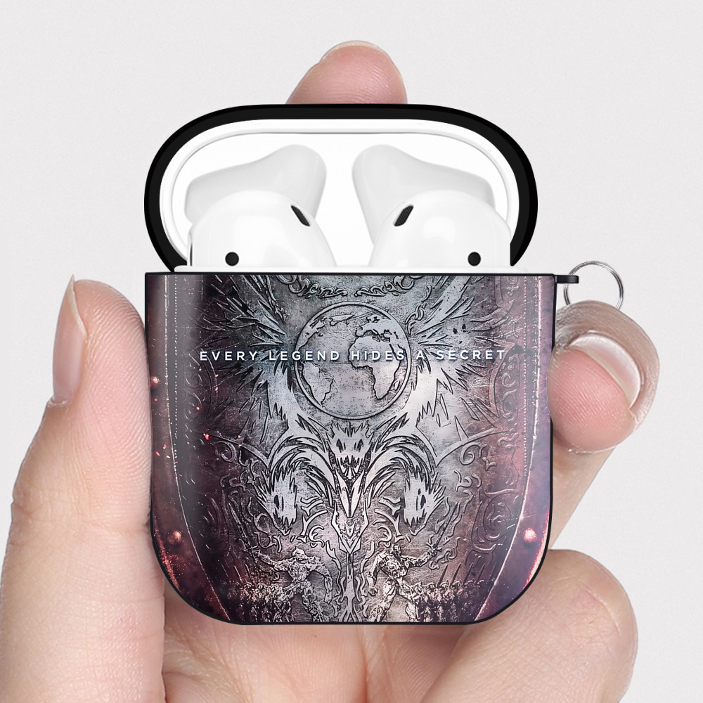 （画像用） Transformers トランスフォーマー AirPods 第2世代保護ケース ハードシェル ブラック 耐衝撃・防指紋・カラビナ付き