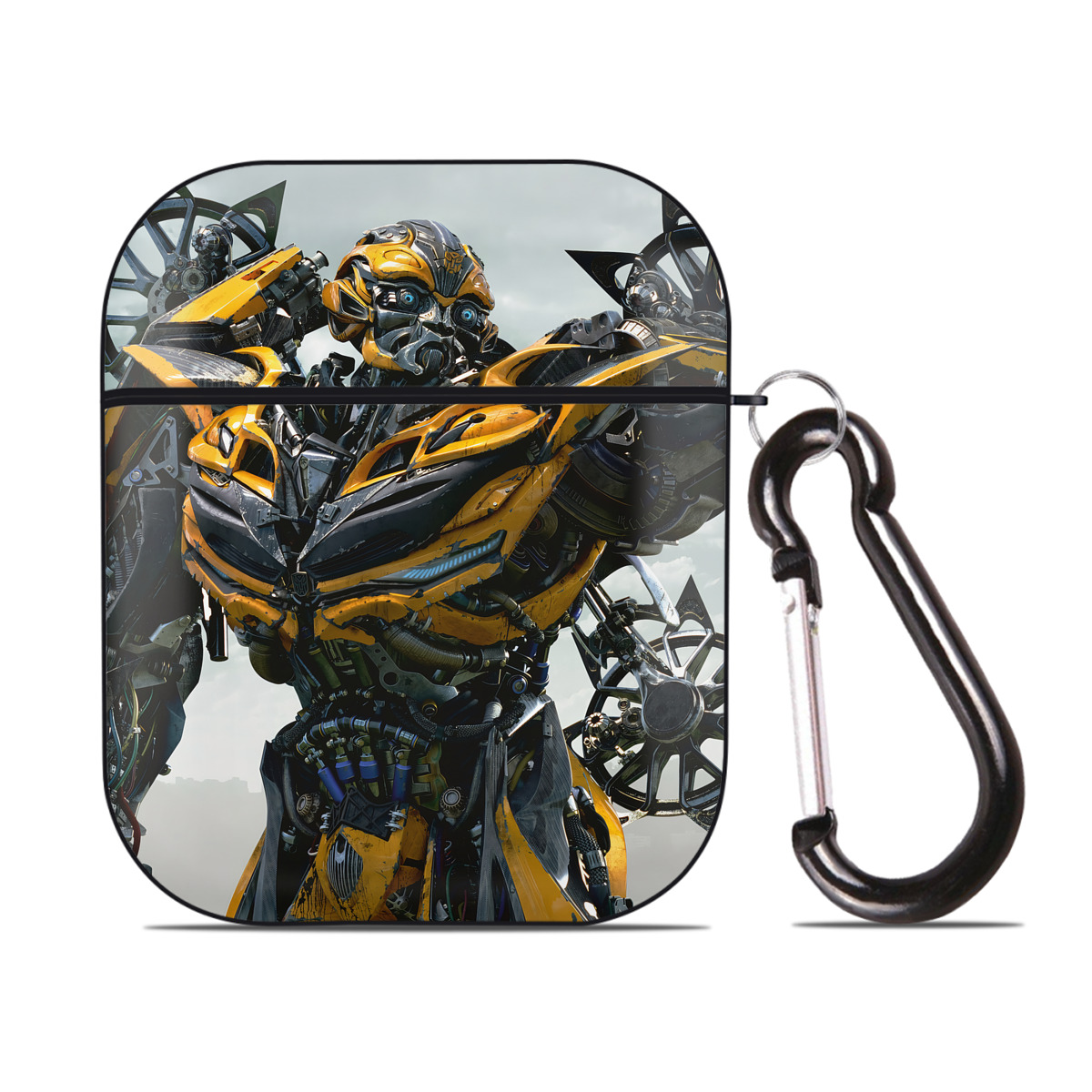 （画像用） Transformers トランスフォーマー AirPods 第2世代保護ケース ハードシェル ブラック 耐衝撃・防指紋・カラビナ付き