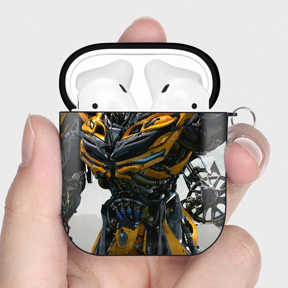 （画像用） Transformers トランスフォーマー AirPods 第2世代保護ケース ハードシェル ブラック 耐衝撃・防指紋・カラビナ付き