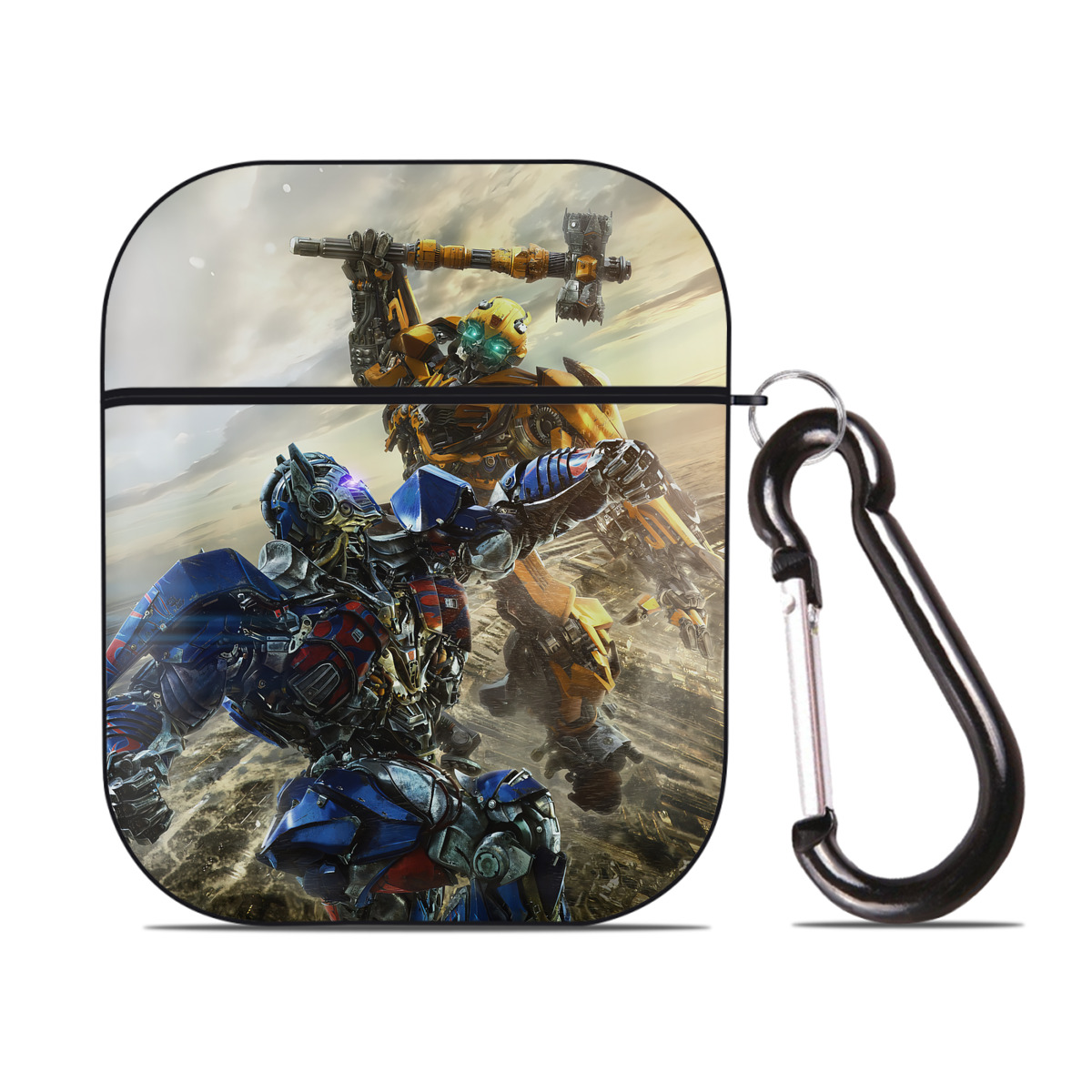 （画像用） Transformers トランスフォーマー AirPods 第2世代保護ケース ハードシェル ブラック 耐衝撃・防指紋・カラビナ付き