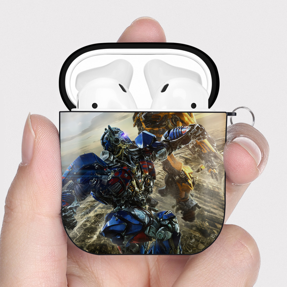 （画像用） Transformers トランスフォーマー AirPods 第2世代保護ケース ハードシェル ブラック 耐衝撃・防指紋・カラビナ付き