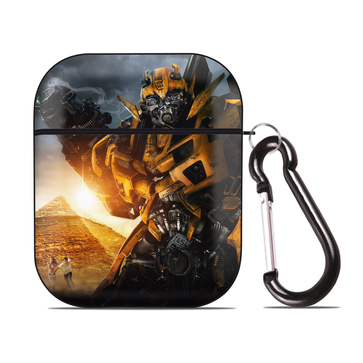（画像用） Transformers トランスフォーマー AirPods 第2世代保護ケース ハードシェル ブラック 耐衝撃・防指紋・カラビナ付き