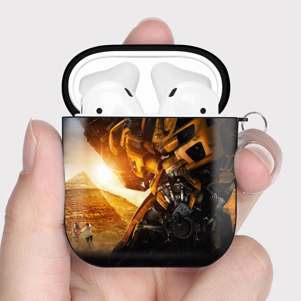 （画像用） Transformers トランスフォーマー AirPods 第2世代保護ケース ハードシェル ブラック 耐衝撃・防指紋・カラビナ付き