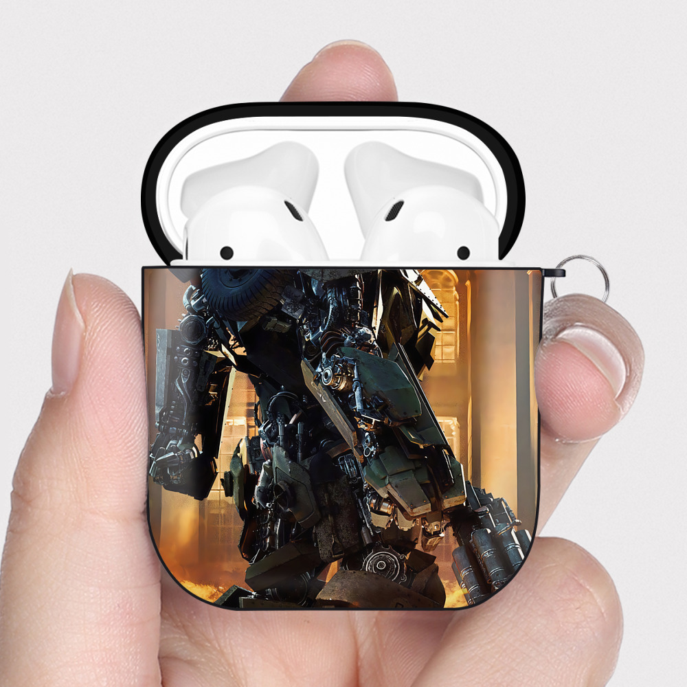 （画像用） Transformers トランスフォーマー AirPods 第2世代保護ケース ハードシェル ブラック 耐衝撃・防指紋・カラビナ付き