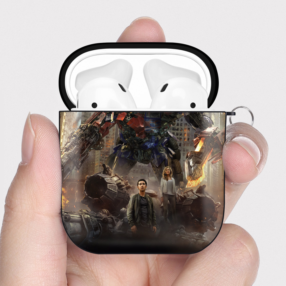 （画像用） Transformers トランスフォーマー AirPods 第2世代保護ケース ハードシェル ブラック 耐衝撃・防指紋・カラビナ付き