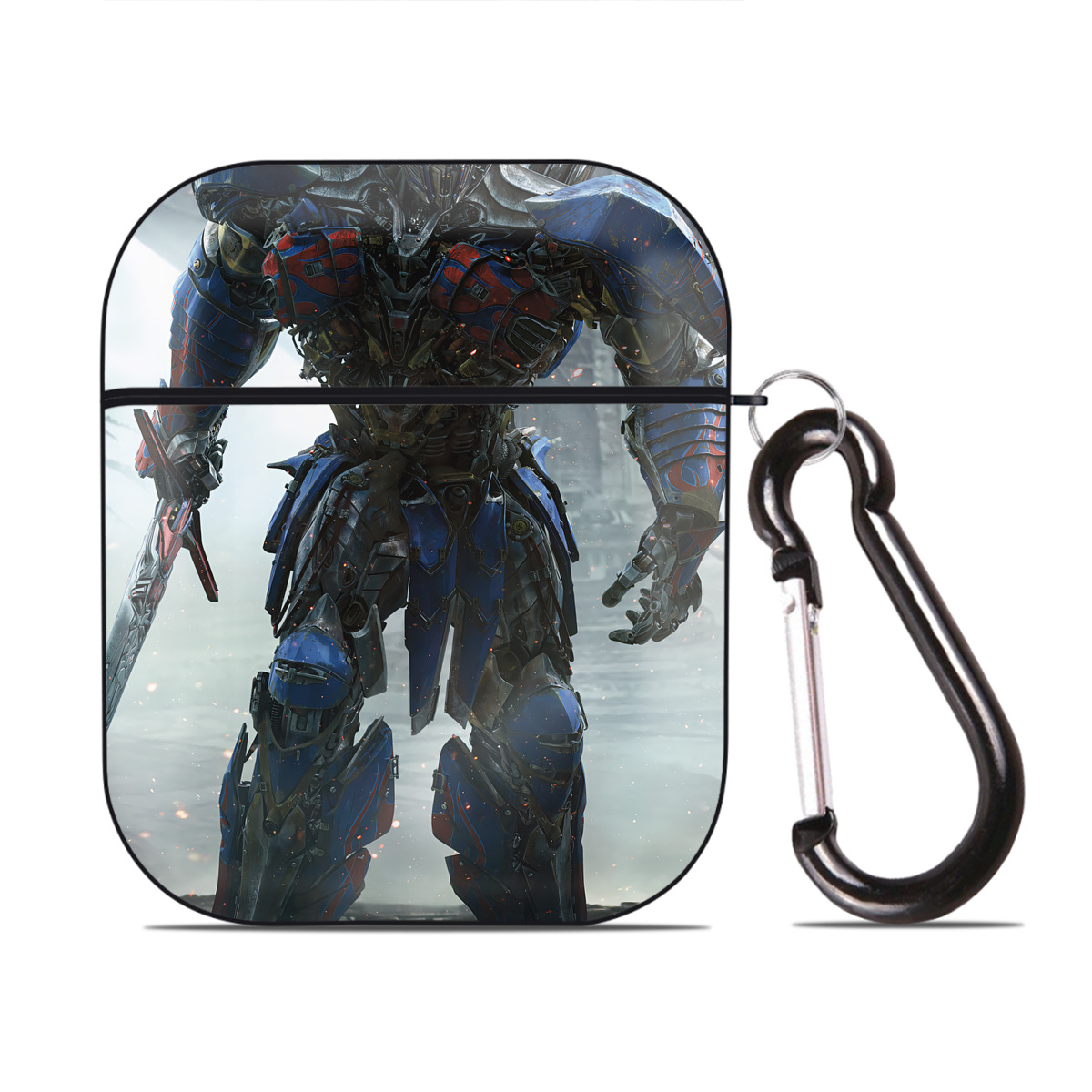 （画像用） Transformers トランスフォーマー AirPods 第2世代保護ケース ハードシェル ブラック 耐衝撃・防指紋・カラビナ付き