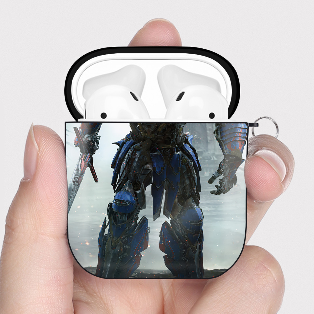 （画像用） Transformers トランスフォーマー AirPods 第2世代保護ケース ハードシェル ブラック 耐衝撃・防指紋・カラビナ付き