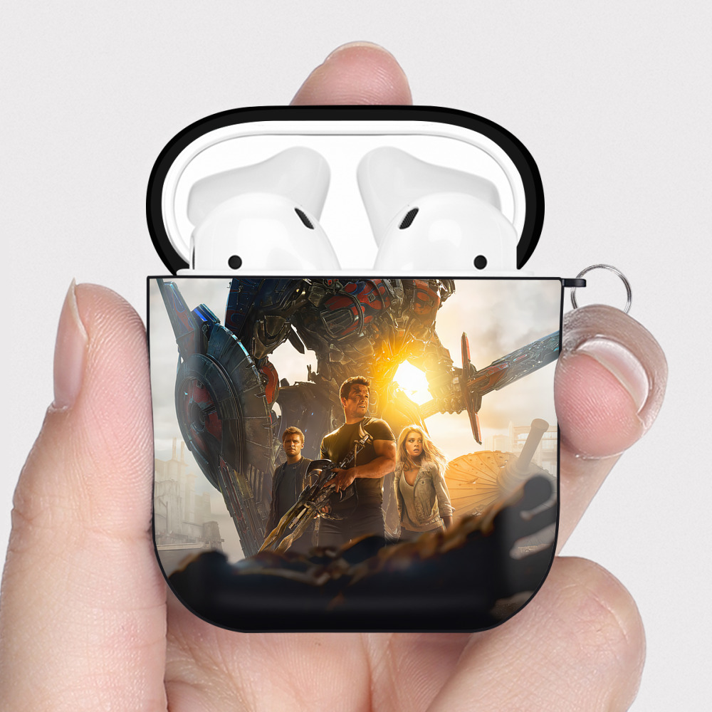 （画像用） Transformers トランスフォーマー AirPods 第2世代保護ケース ハードシェル ブラック 耐衝撃・防指紋・カラビナ付き