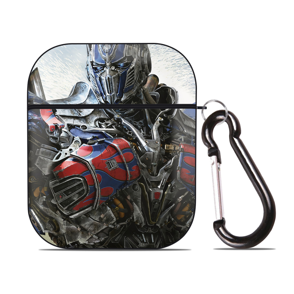 （画像用） Transformers トランスフォーマー AirPods 第2世代保護ケース ハードシェル ブラック 耐衝撃・防指紋・カラビナ付き