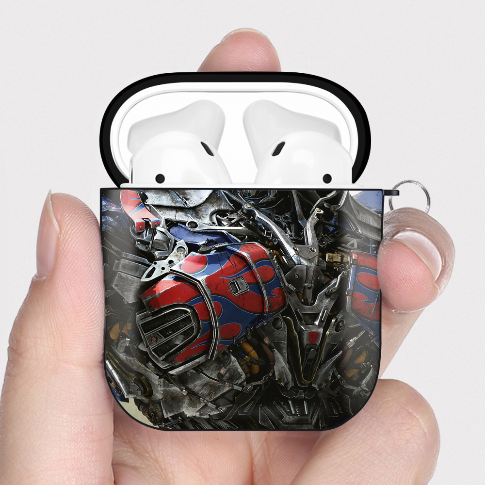 （画像用） Transformers トランスフォーマー AirPods 第2世代保護ケース ハードシェル ブラック 耐衝撃・防指紋・カラビナ付き
