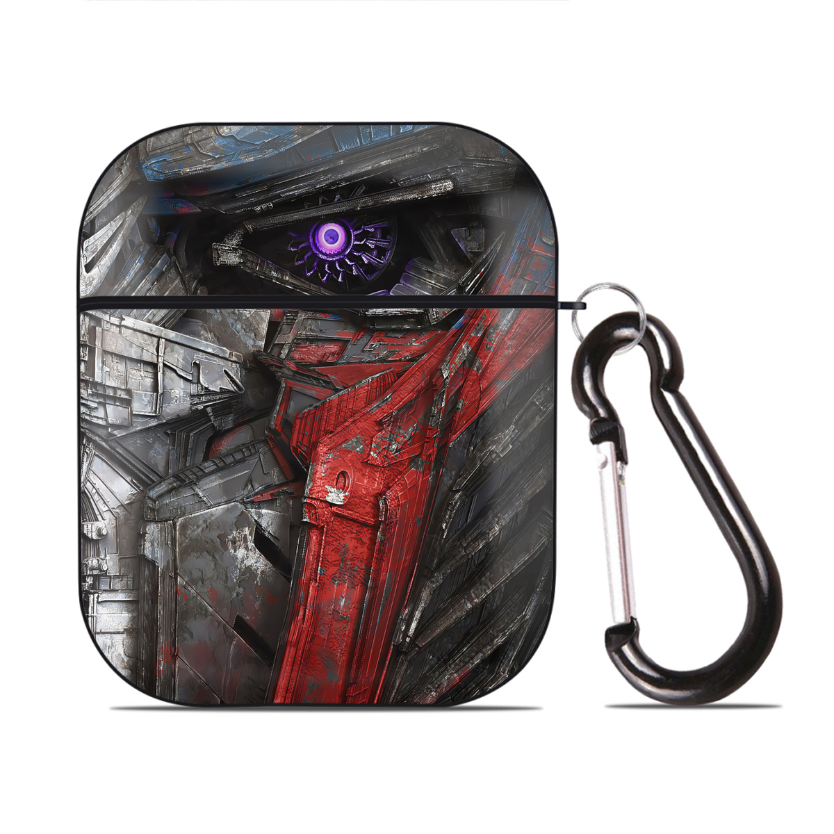 （画像用） Transformers トランスフォーマー AirPods 第2世代保護ケース ハードシェル ブラック 耐衝撃・防指紋・カラビナ付き