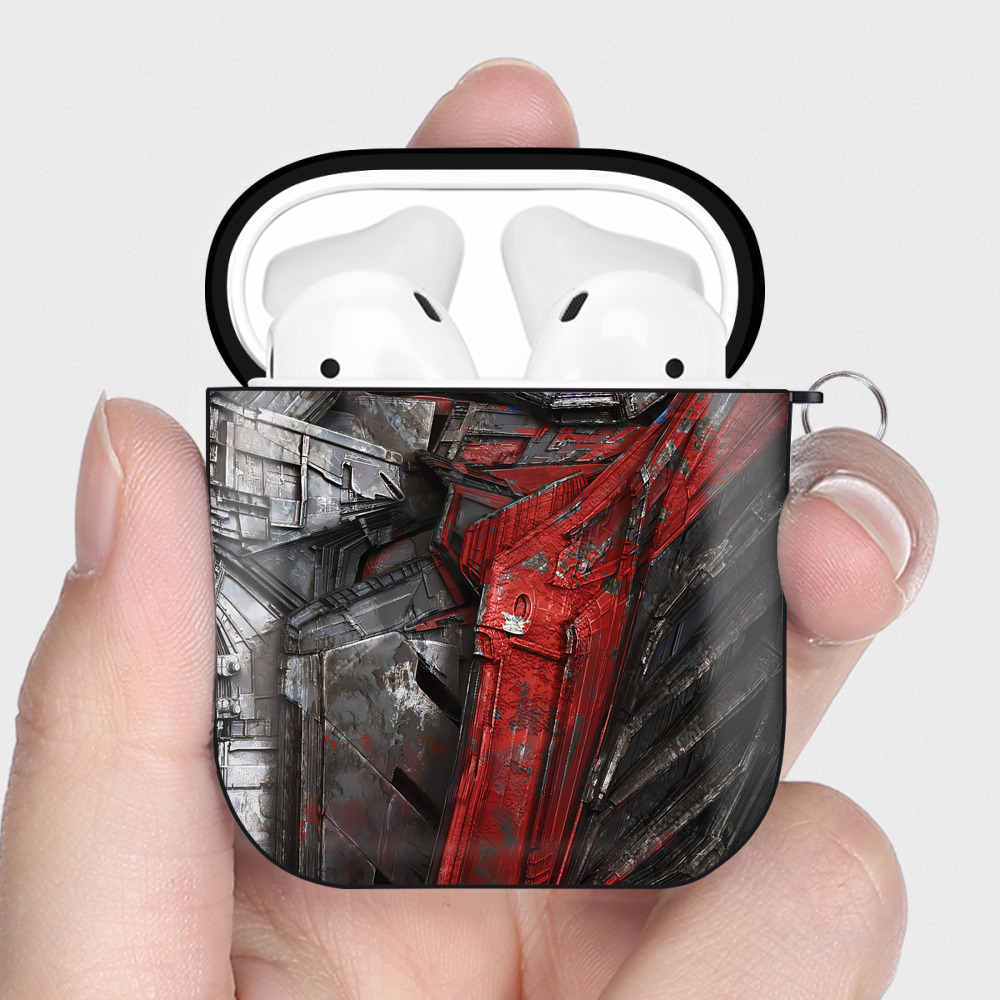 （画像用） Transformers トランスフォーマー AirPods 第2世代保護ケース ハードシェル ブラック 耐衝撃・防指紋・カラビナ付き