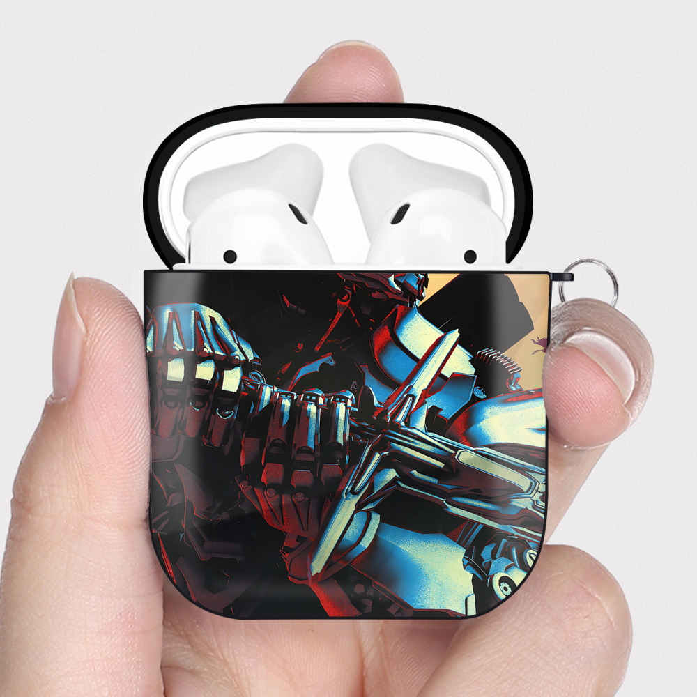 （画像用） Transformers トランスフォーマー AirPods 第2世代保護ケース ハードシェル ブラック 耐衝撃・防指紋・カラビナ付き