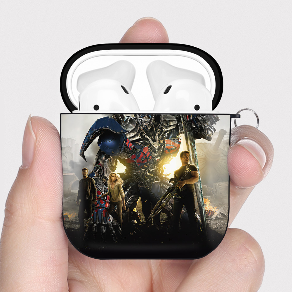 （画像用） Transformers トランスフォーマー AirPods 第2世代保護ケース ハードシェル ブラック 耐衝撃・防指紋・カラビナ付き