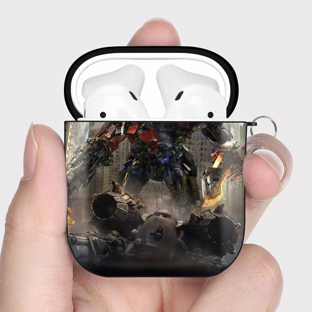 （画像用） Transformers トランスフォーマー AirPods 第2世代保護ケース ハードシェル ブラック 耐衝撃・防指紋・カラビナ付き