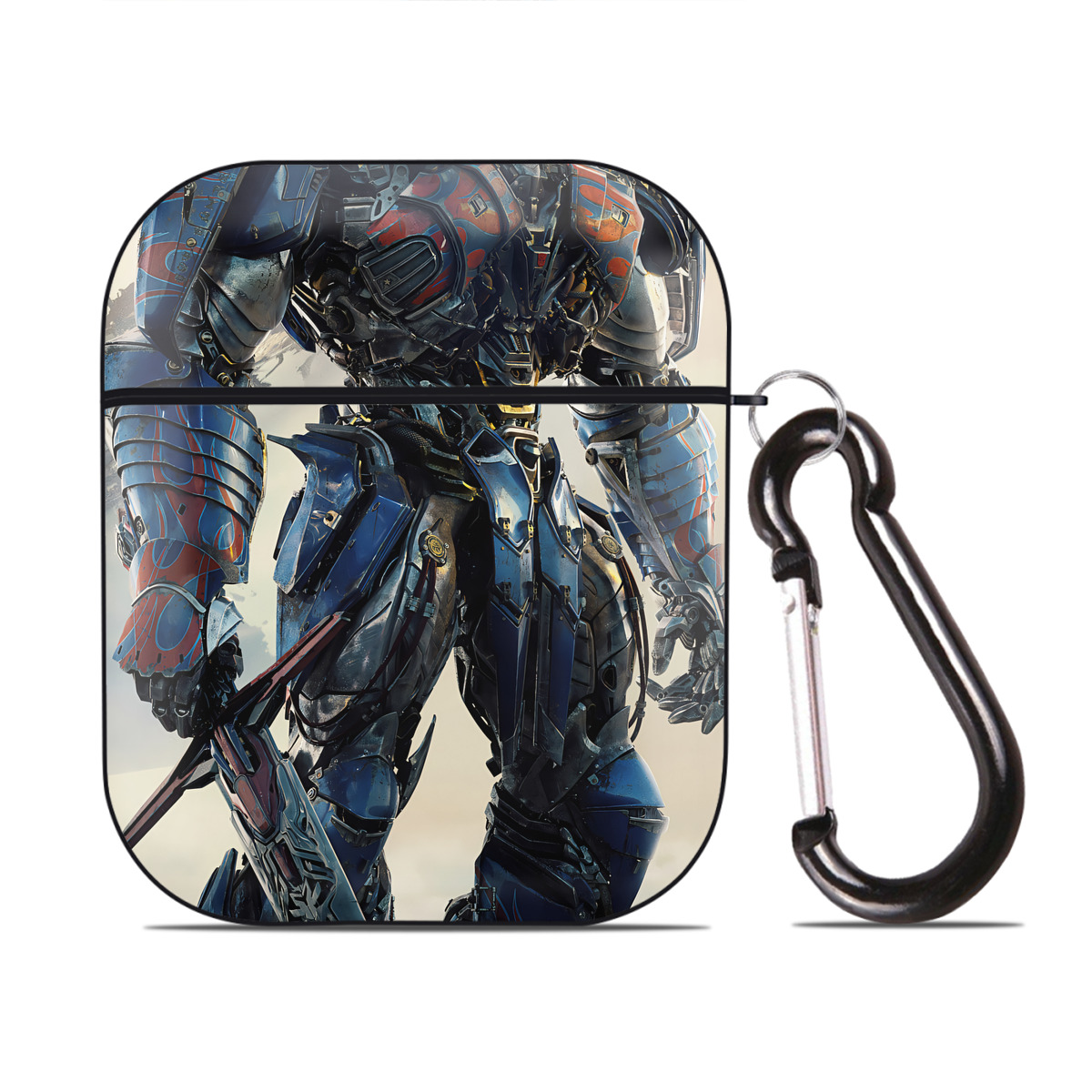 （画像用） Transformers トランスフォーマー AirPods 第2世代保護ケース ハードシェル ブラック 耐衝撃・防指紋・カラビナ付き