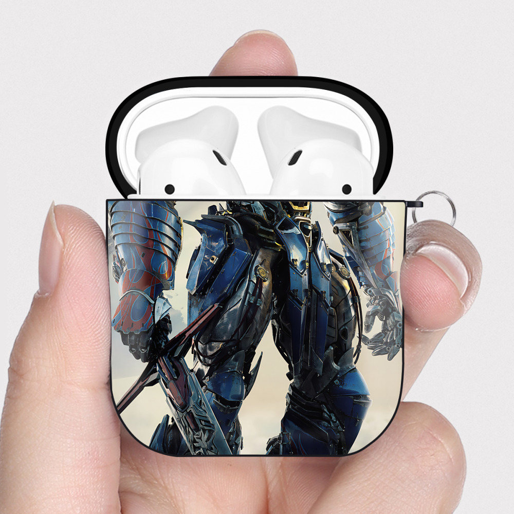 （画像用） Transformers トランスフォーマー AirPods 第2世代保護ケース ハードシェル ブラック 耐衝撃・防指紋・カラビナ付き