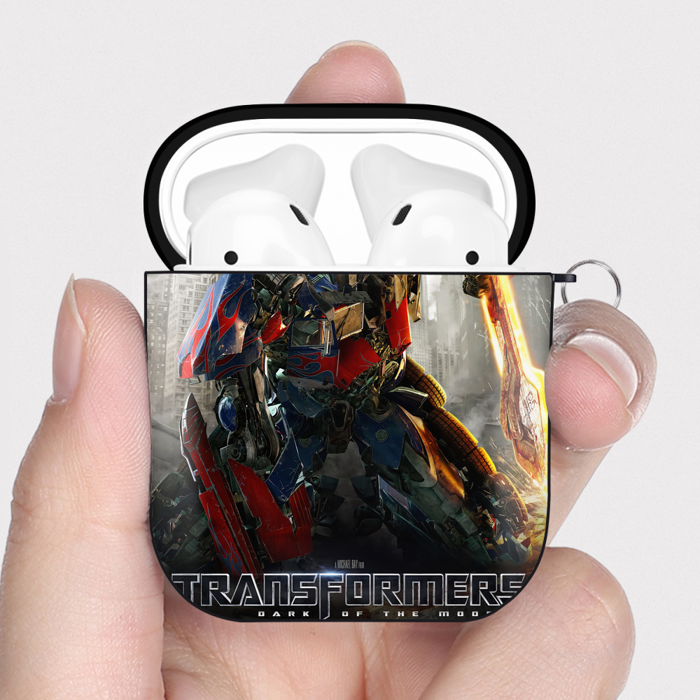 （画像用） Transformers トランスフォーマー AirPods 第2世代保護ケース ハードシェル ブラック 耐衝撃・防指紋・カラビナ付き