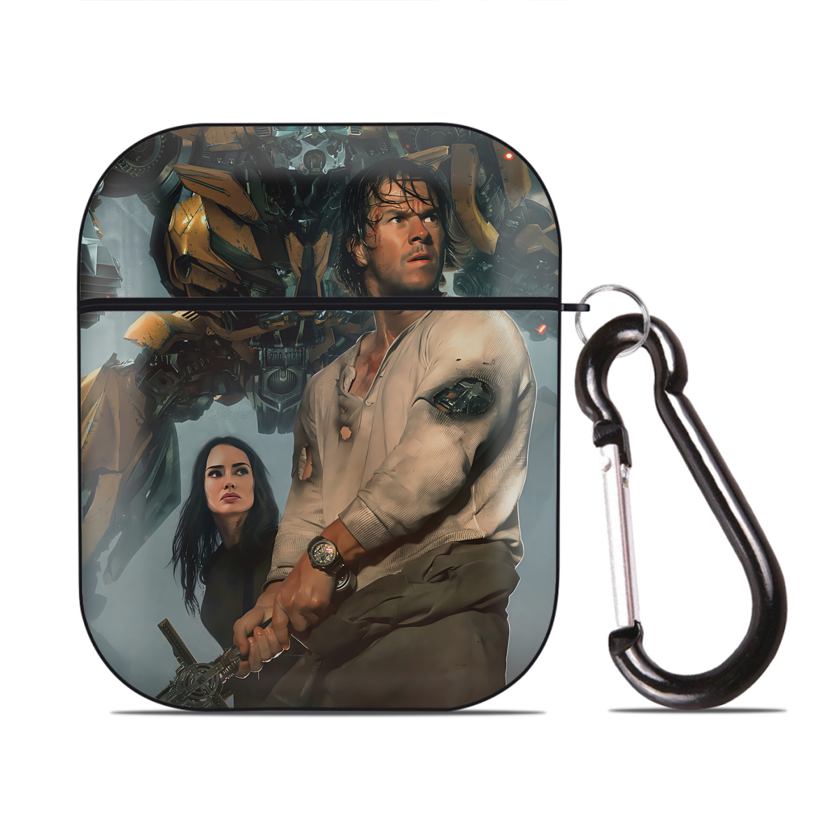 （画像用） Transformers トランスフォーマー AirPods 第2世代保護ケース ハードシェル ブラック 耐衝撃・防指紋・カラビナ付き