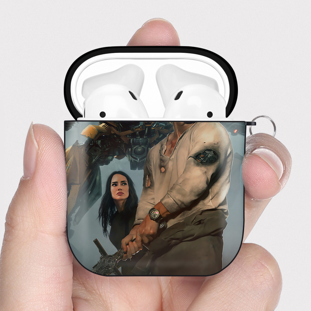（画像用） Transformers トランスフォーマー AirPods 第2世代保護ケース ハードシェル ブラック 耐衝撃・防指紋・カラビナ付き