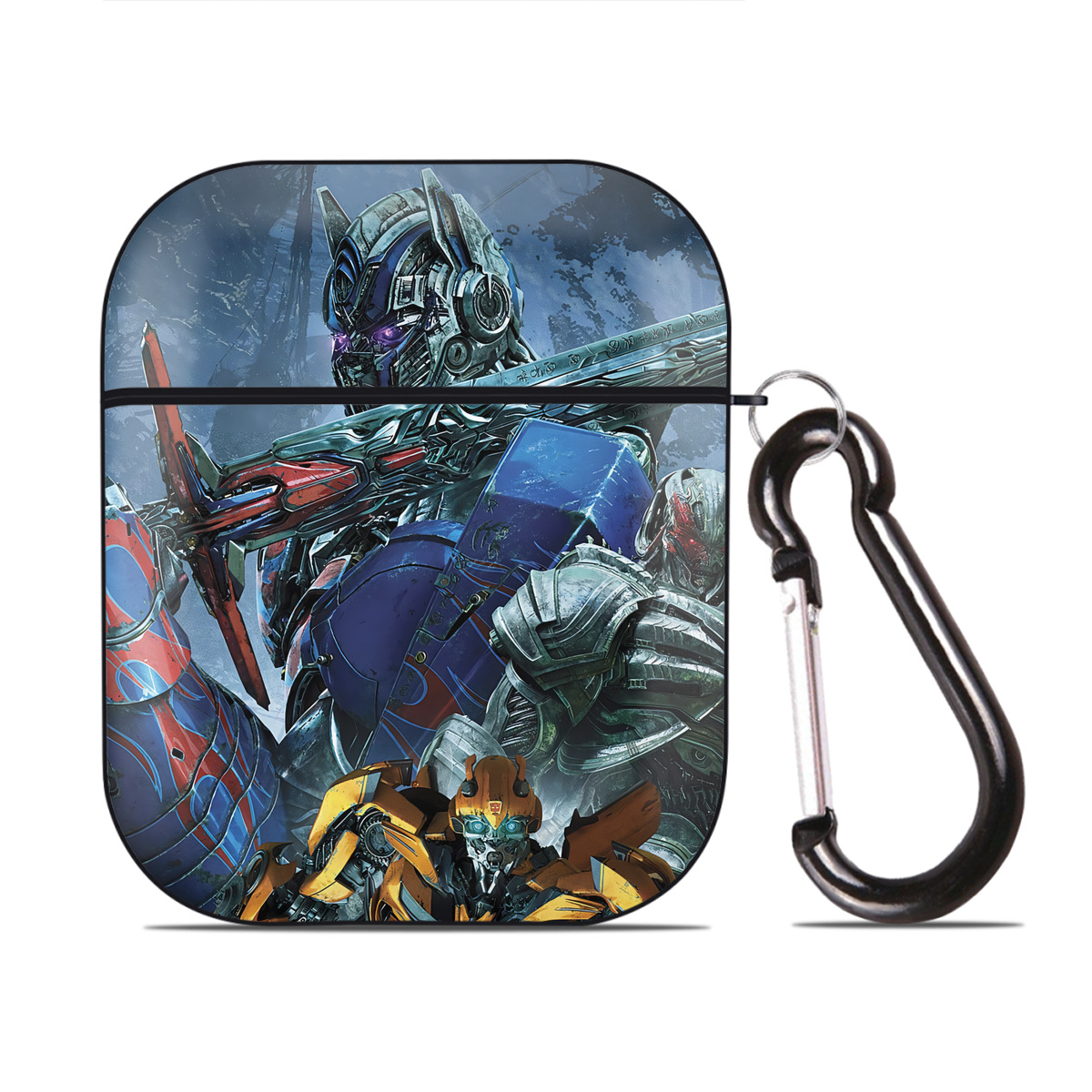 （画像用） Transformers トランスフォーマー AirPods 第2世代保護ケース ハードシェル ブラック 耐衝撃・防指紋・カラビナ付き