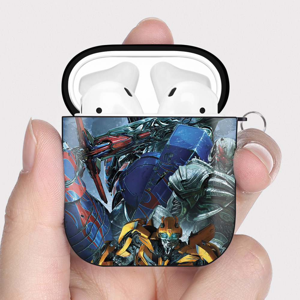 （画像用） Transformers トランスフォーマー AirPods 第2世代保護ケース ハードシェル ブラック 耐衝撃・防指紋・カラビナ付き