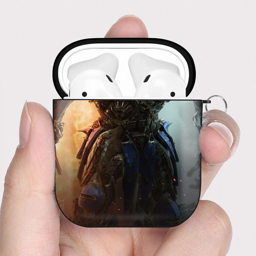 （画像用） Transformers トランスフォーマー AirPods 第2世代保護ケース ハードシェル ブラック 耐衝撃・防指紋・カラビナ付き