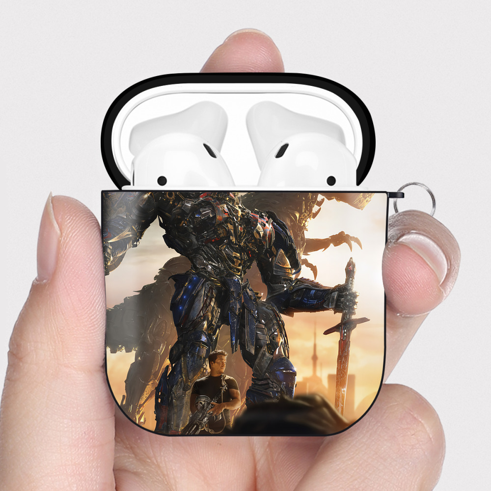 （画像用） Transformers トランスフォーマー AirPods 第2世代保護ケース ハードシェル ブラック 耐衝撃・防指紋・カラビナ付き