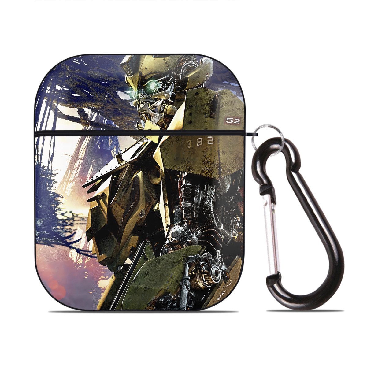 （画像用） Transformers トランスフォーマー AirPods 第2世代保護ケース ハードシェル ブラック 耐衝撃・防指紋・カラビナ付き