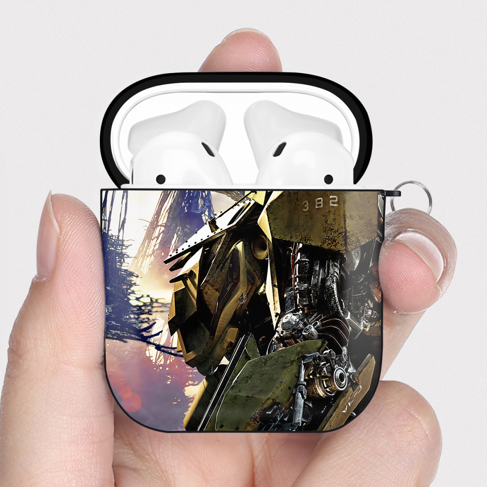 （画像用） Transformers トランスフォーマー AirPods 第2世代保護ケース ハードシェル ブラック 耐衝撃・防指紋・カラビナ付き