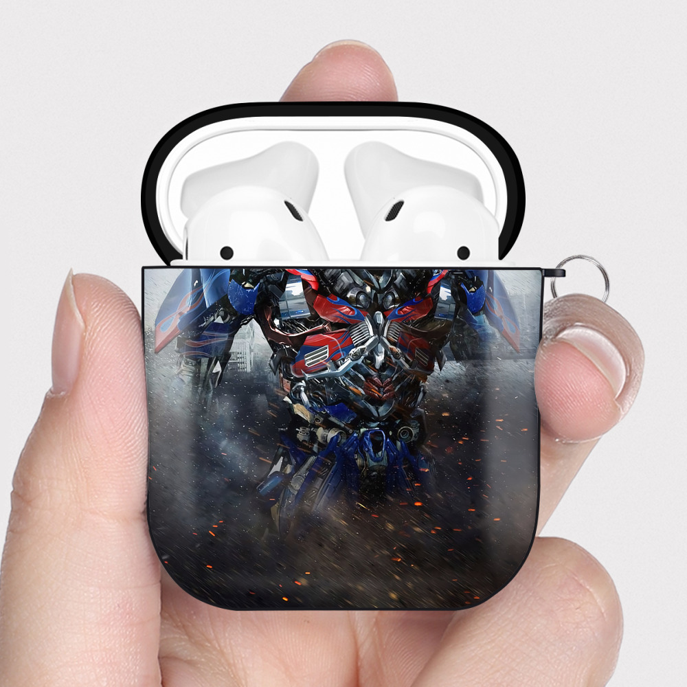 （画像用） Transformers トランスフォーマー AirPods 第2世代保護ケース ハードシェル ブラック 耐衝撃・防指紋・カラビナ付き