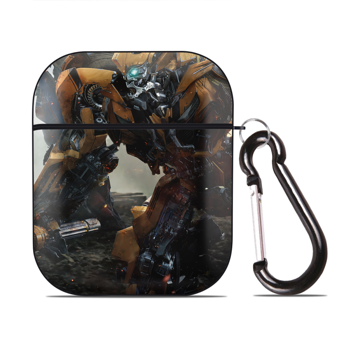 （画像用） Transformers トランスフォーマー AirPods 第2世代保護ケース ハードシェル ブラック 耐衝撃・防指紋・カラビナ付き