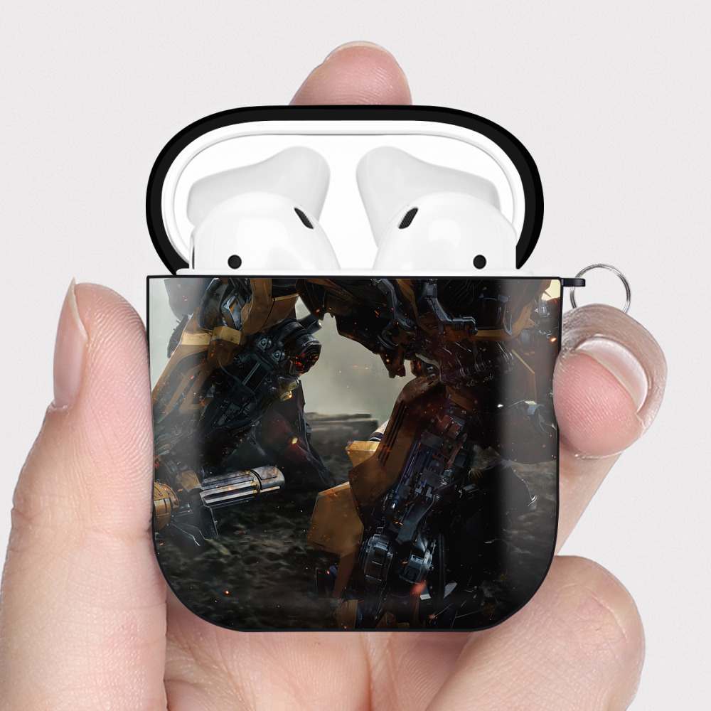 （画像用） Transformers トランスフォーマー AirPods 第2世代保護ケース ハードシェル ブラック 耐衝撃・防指紋・カラビナ付き
