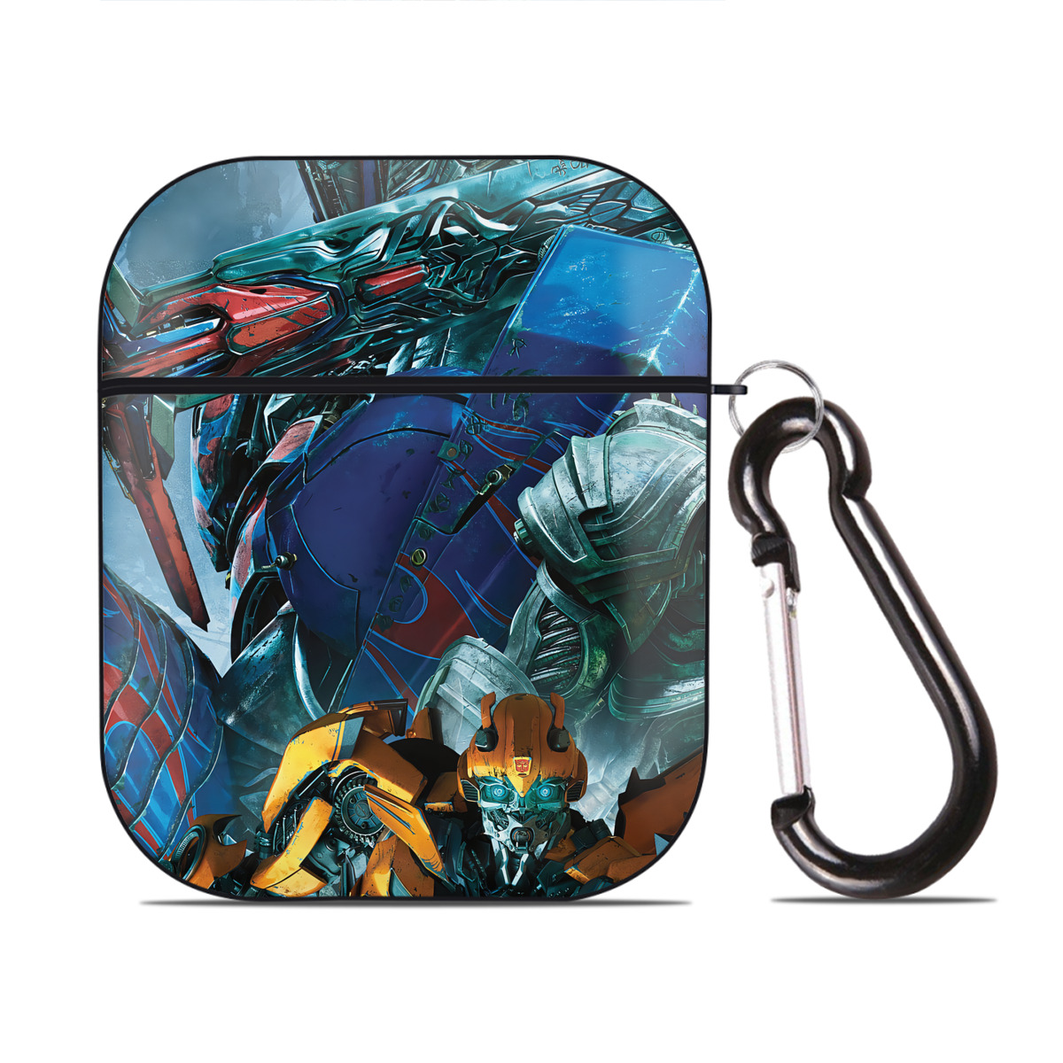 （画像用） Transformers トランスフォーマー AirPods 第2世代保護ケース ハードシェル ブラック 耐衝撃・防指紋・カラビナ付き