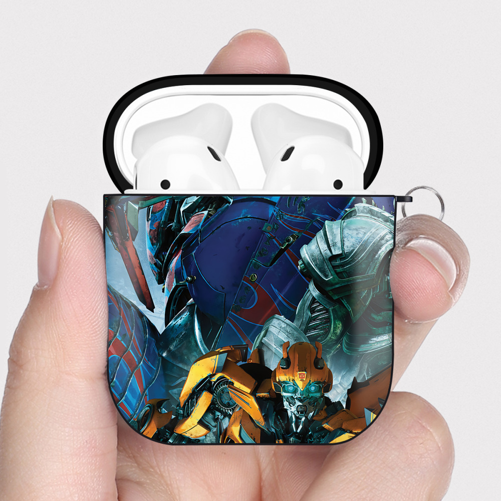 （画像用） Transformers トランスフォーマー AirPods 第2世代保護ケース ハードシェル ブラック 耐衝撃・防指紋・カラビナ付き