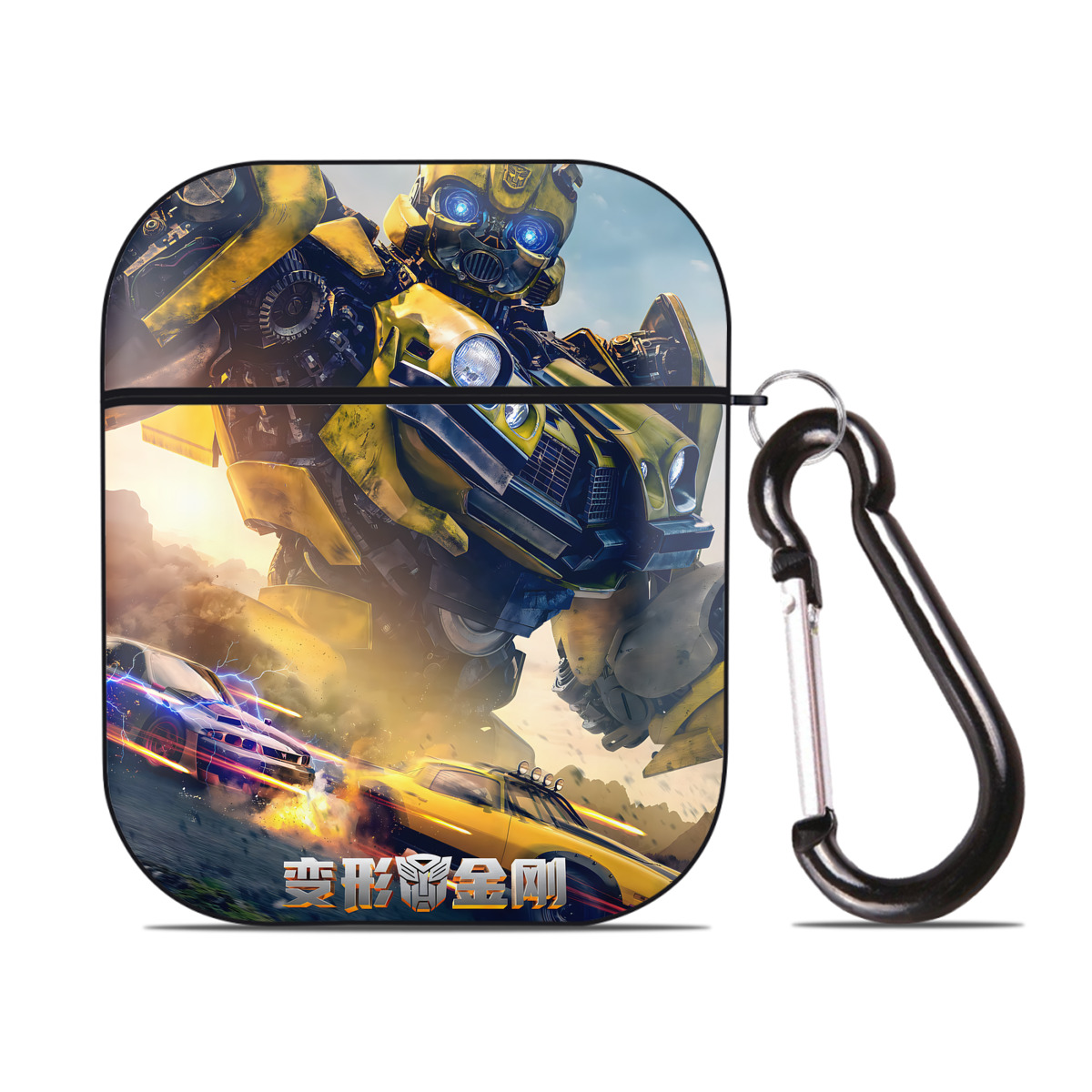 （画像用） Transformers トランスフォーマー AirPods 第2世代保護ケース ハードシェル ブラック 耐衝撃・防指紋・カラビナ付き